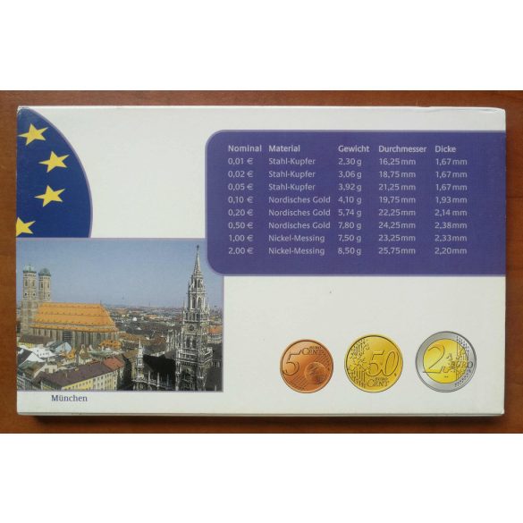 Németország 8 db-os forgalmi sor 2005 D UNC díszcsomagolásban 