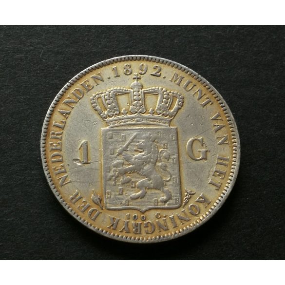 Hollandia 1 Gulden 1892 9,8 g ezüst