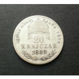 Hungary 20 Krajczár 1869 KB silver 2.5 g
