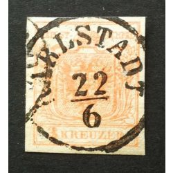   Magyarország 1850 Könyvnyomat 3 Kr. KARLSTADT Károlyváros H 