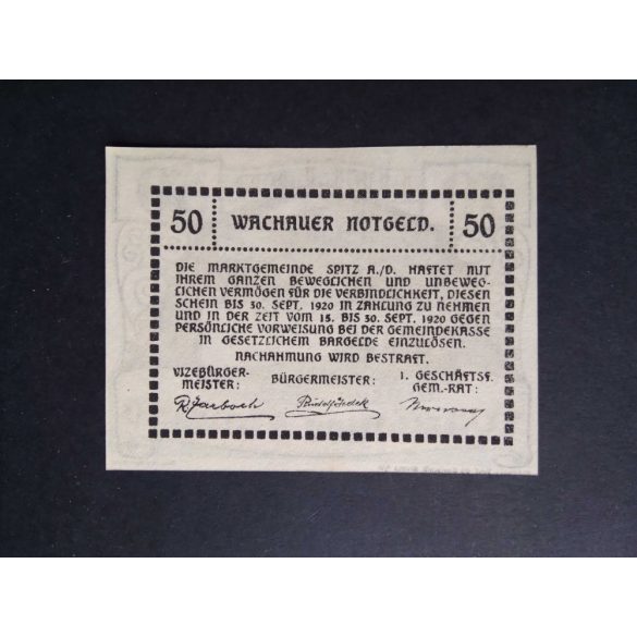Austria 50 Heller 1920 Unc Spitz an der Donau, Arnsdorf