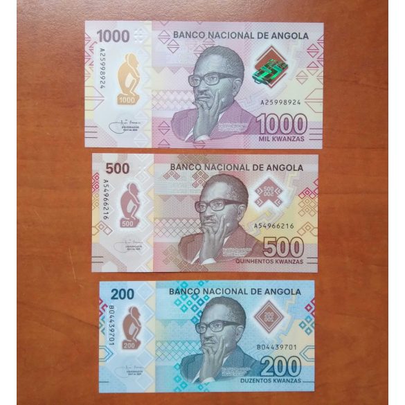 Angola 1000, 500, 200 Kwanzas 2020 Unc