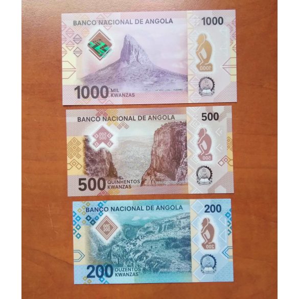 Angola 1000, 500, 200 Kwanzas 2020 Unc