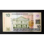 Suriname 10 Dollars 2019 Unc