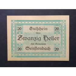 Ausztria 20 Heller 1920 Unc Senftenbach