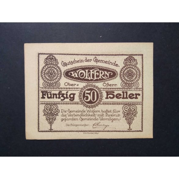 Austria 50 Heller 1920 Unc Wolfern