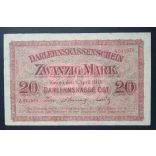 Germany 20 Mark Poland, Lithuania, Latvia occupation 1918 VF