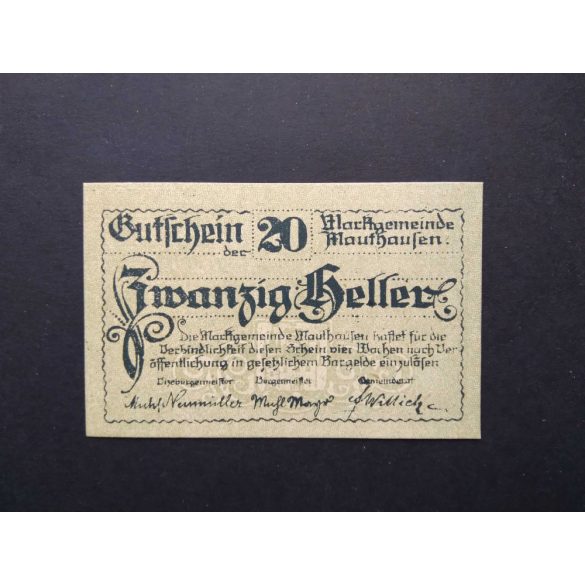 Austria 20 Heller 1920 Unc Mauthausen 