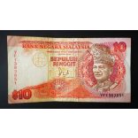 Malaysia 10 Ringgit 1989 F