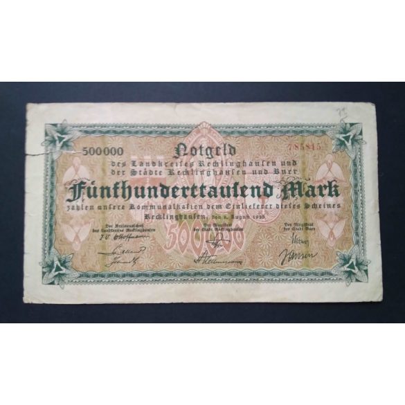 Germany 500000 Mark Recklinghausen 1923 VG