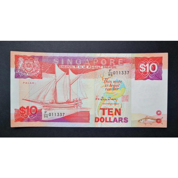 Szingapúr 10 Dollars 1988 AUNC+