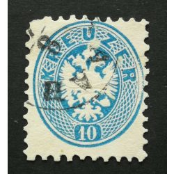   Magyarország 1863/64 Könyvnyomat 10 Kr. RAAB Győr sarokhiány H
