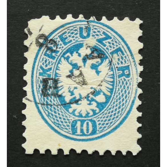 Magyarország 1863/64 Könyvnyomat 10 Kr. RAAB Győr sarokhiány H