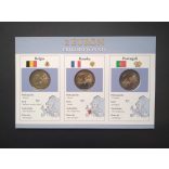 EU 2 Euro set of 3 Unc  Belgium, France, Portugal 2010