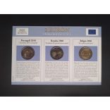 EU 2 Euro set of 3 Unc  Belgium, France, Portugal 2010