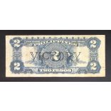Philippines 2 Pesos 1944 Victory overprint  F