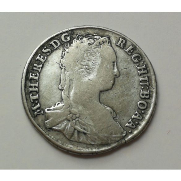 Austria Hungary Maria Therezia 15 Kreuzer 1743 KB, silver