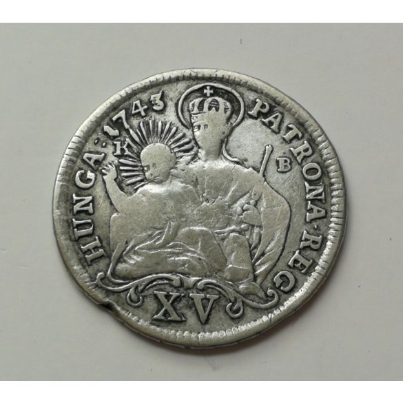 Magyarország Mária Terézia 15 Krajcár 1743 KB, ezüst