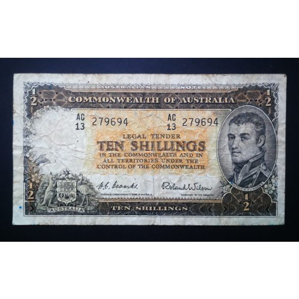 Ausztrália 10 Shillings 1954 P-29 F-