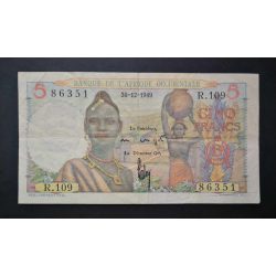 French West Africa 5 Francs 1949 F