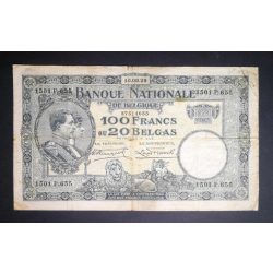 Belgium 100 Francs/20 Belgas 1929 VG+