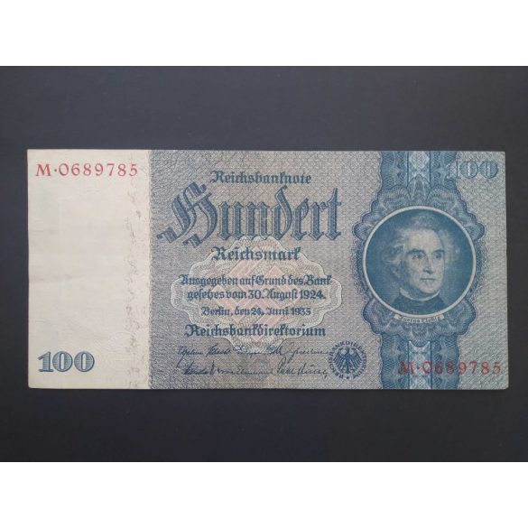 Németország 100 Reichsmark 1935 VF+