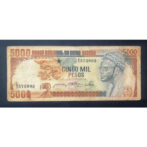 Bissau-Guinea 5000 Pesos 1984 F