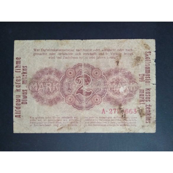 Germany 2 Mark Poland, Lithuania, Latvia occupation 1918 F-