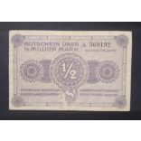 Germany Hannover 1/2 Million Mark 1923 F+
