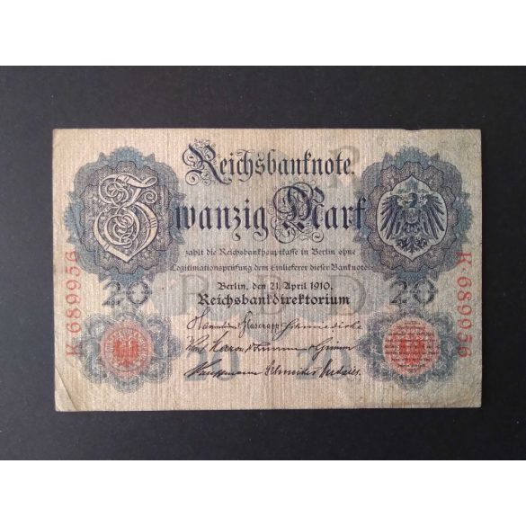 Germany 20 Mark 1910 F