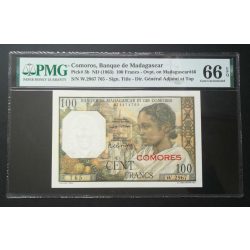 Comoros 100 Francs 1963 UNC PMG 66 certified banknote