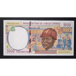 Közép-afrikai Államok Kongó 5000 Francs 2000 VF+ 