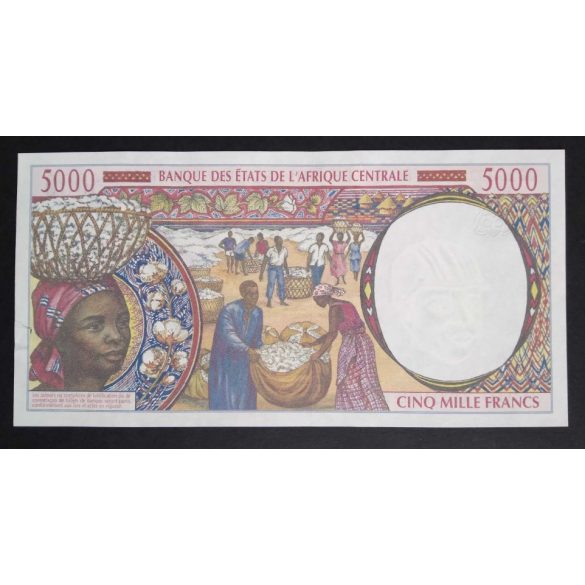 Közép-afrikai Államok Kongó 5000 Francs 2000 VF+ 
