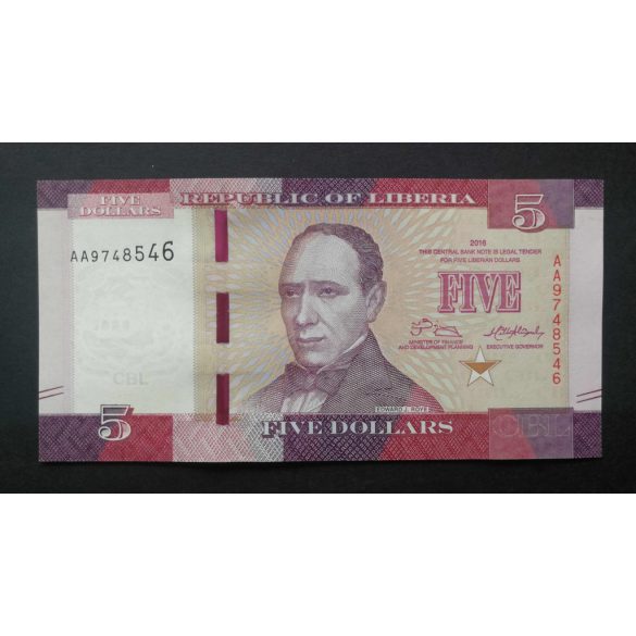 Libéria 5 Dollars 2016 Unc 