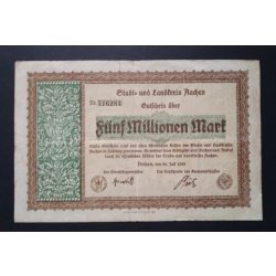 Germany 5 Million Mark Aachen 1923 F+ 