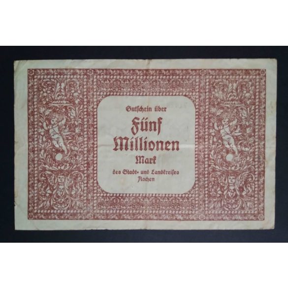 Germany 5 Million Mark Aachen 1923 F+ 