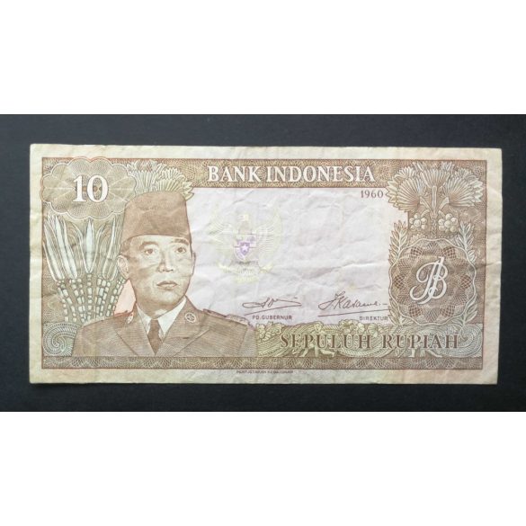 Indonézia 10 Rupiah 1960 F 