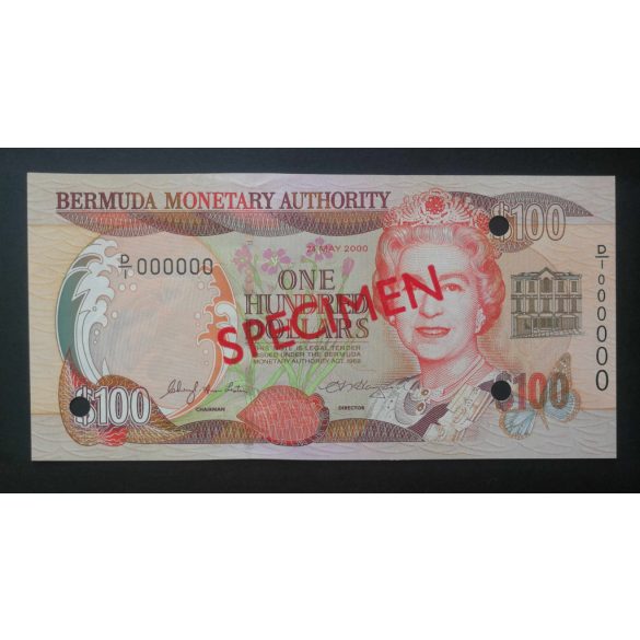 Bermuda 100 Dollars 2000 UNC - Specimen