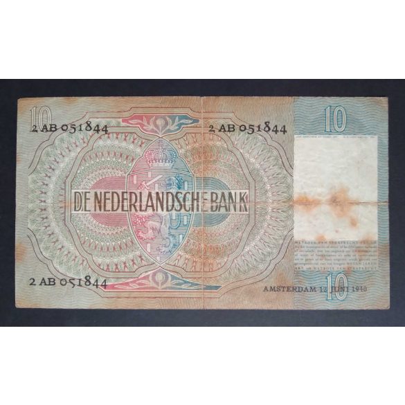 Hollandia 10 Gulden 1940 F -