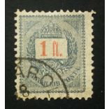 Hungary 1889 Letter, red cipher 1 Ft. perf 11 1/2, (NAGY-K)ÁROL(Y) used