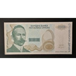 Bosnia and Herzegovina 100 million Dinara 1993 Unc