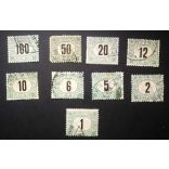 Hungary 1903 Green PORTO 9 pcs perf A11 3/4: 12 used 