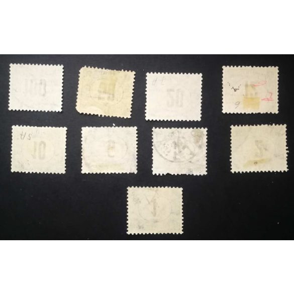 Hungary 1903 Green PORTO 9 pcs perf A11 3/4: 12 used 