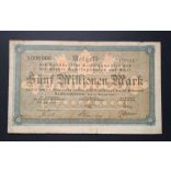 Germany 5 Million Mark Recklinghausen 1923 VF-