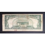USA 5 Dollars 1934 C Silver certificate F-