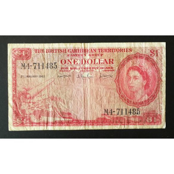 British Caribbean 1 Dollar 1963 F