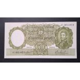 Argentina 50 Pesos 1968 Unc
