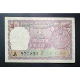 India 1 Rupee 1974 F