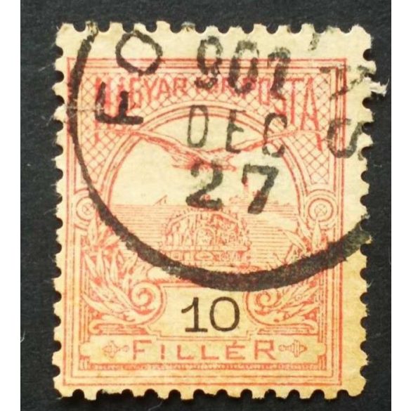 Hungary 1900 TURUL 10 F. perf. 12 : 11 3/4 FO(GAR)AS used