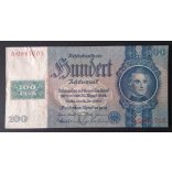 Germany 100 Reichsmark 1935 GDR 1948 overstamp XF+